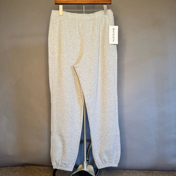 NWT ATHLETA • Women's Forever Fleece Jogger Pants Sweats • Grey Heather • Small - Picture 2 of 16